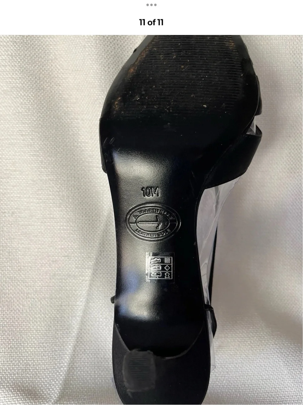 Black Satin Pointed Slingback Heels with Decorative Brooch